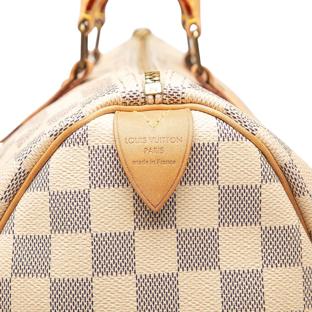 Louis Vuitton B Louis Vuitton White Damier Canvas Fabric Damier Azur Speedy 35 France