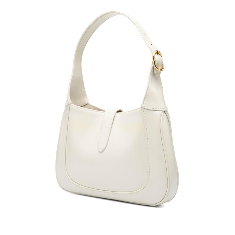 Gucci B Gucci White Pearl Calf Leather Small skin Jackie 1961 Crossbody Italy