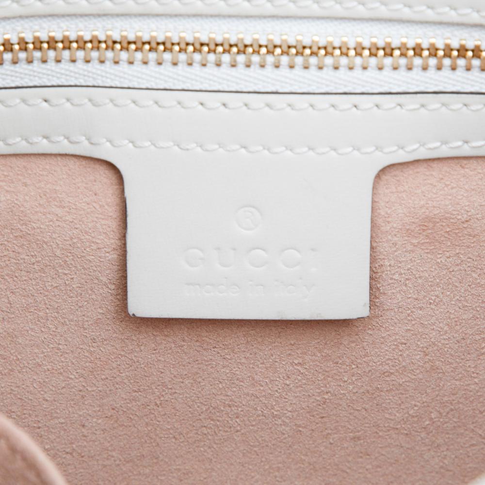 Gucci B Gucci White Pearl Calf Leather Small skin Jackie 1961 Crossbody Italy