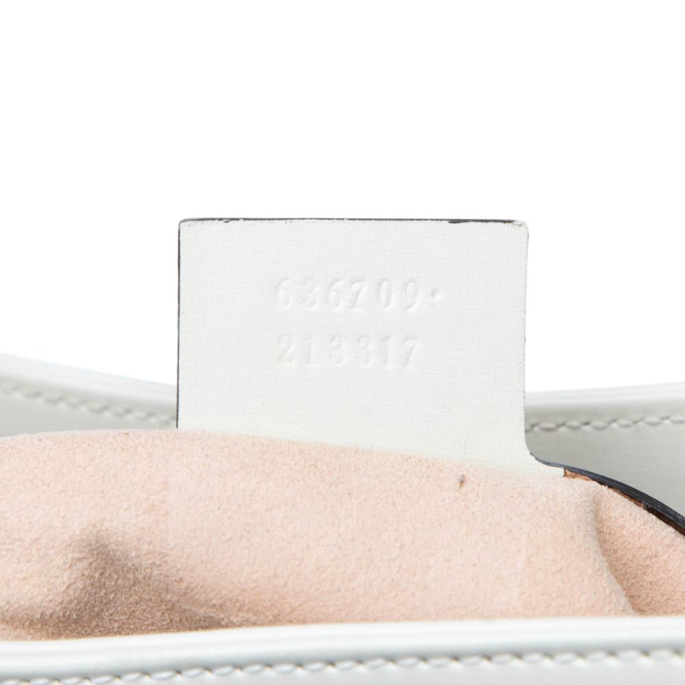 Gucci B Gucci White Pearl Calf Leather Small skin Jackie 1961 Crossbody Italy