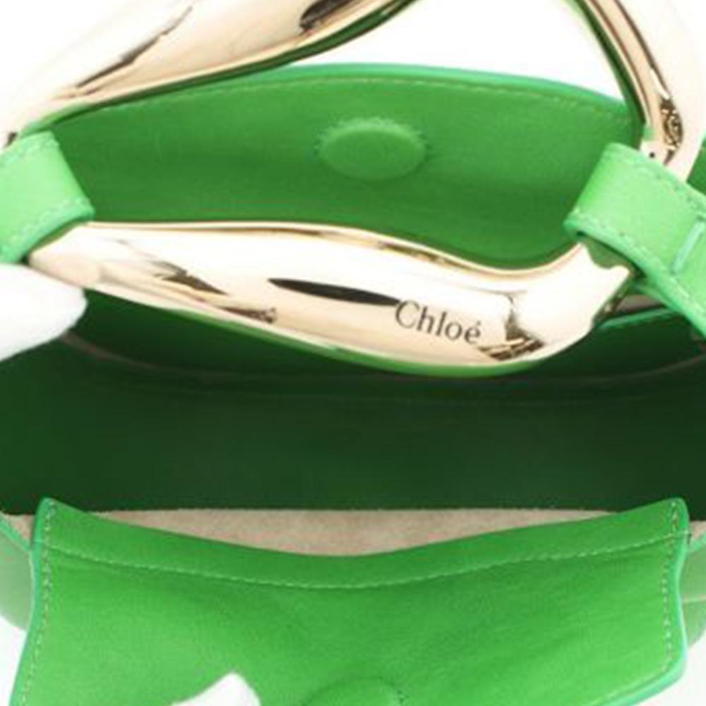 Chloé B Chloé Green Light Green Calf Leather Small Kiss Satchel Italy