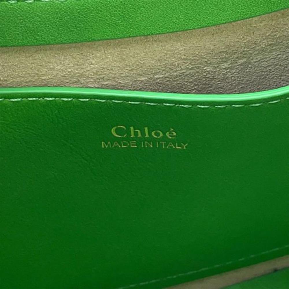 Chloé B Chloé Green Light Green Calf Leather Small Kiss Satchel Italy