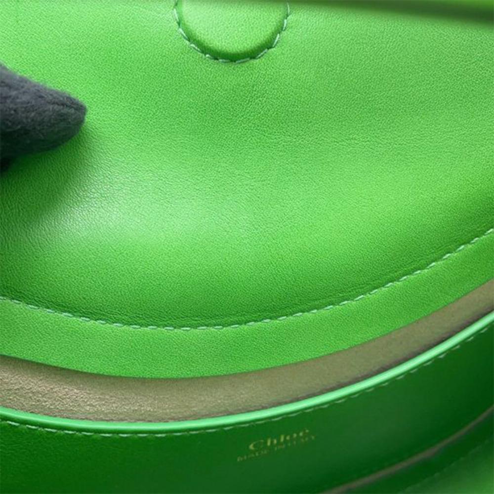 Chloé B Chloé Green Light Green Calf Leather Small Kiss Satchel Italy