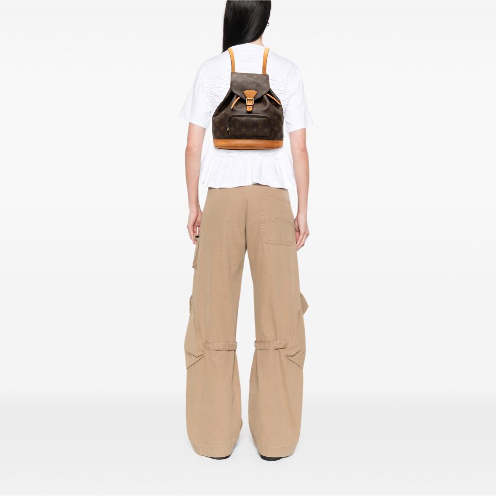 Louis Vuitton B Louis Vuitton Brown Monogram Canvas Fabric Monogram Montsouris MM France