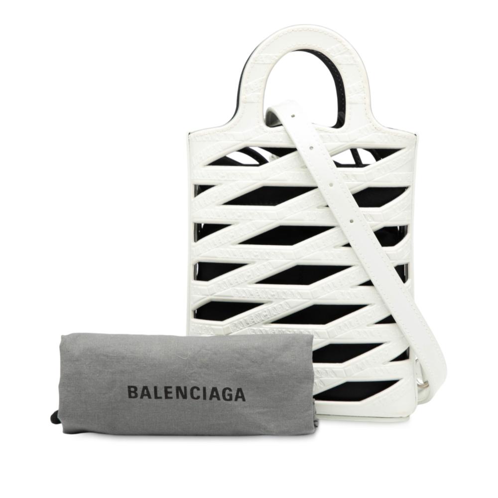 Balenciaga AB Balenciaga White Calf Leather Neo Basket Phone Holder Italy