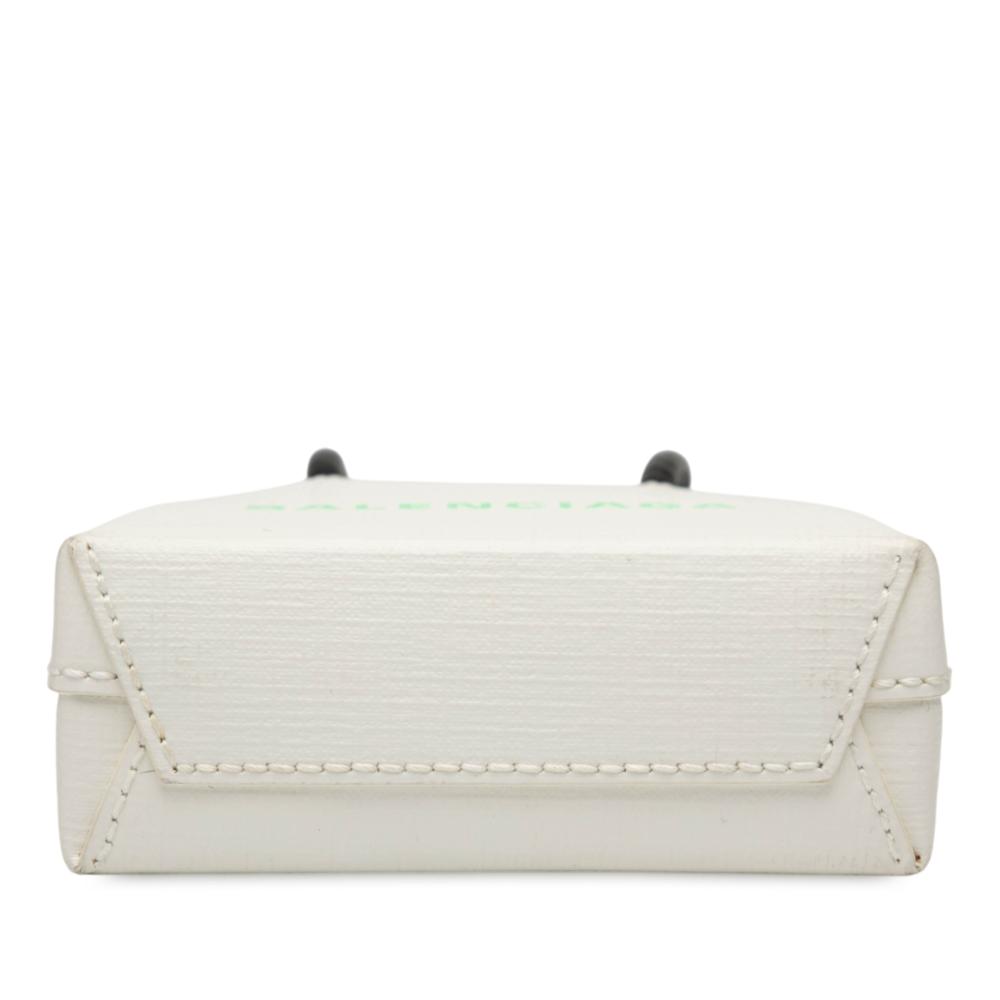 Balenciaga B Balenciaga White Calf Leather Mini skin Logo Shopping Phone Holder Italy