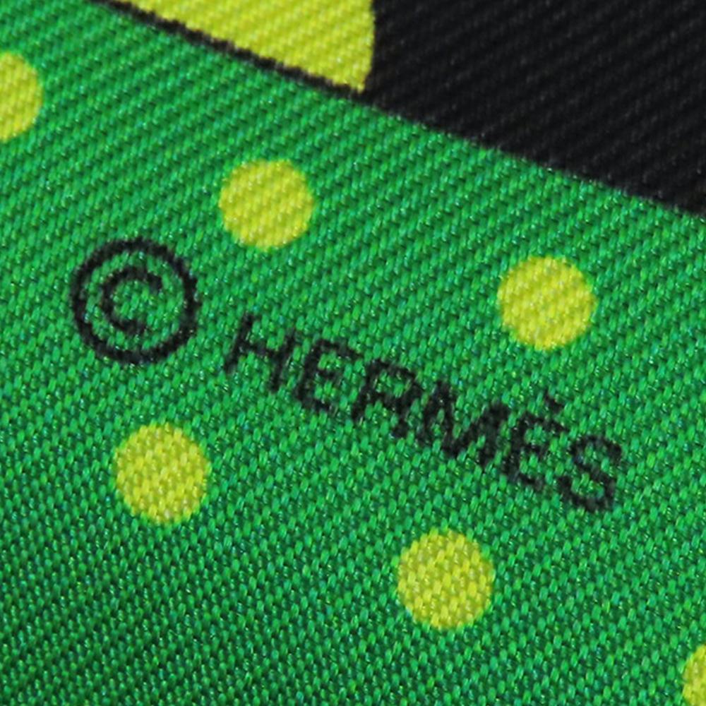 Hermès AB Hermès Green with Multi Silk Fabric Clic Clac a Pois Twilly Scarf France
