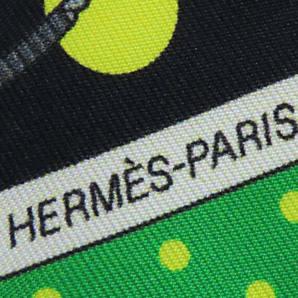 Hermès AB Hermès Green with Multi Silk Fabric Clic Clac a Pois Twilly Scarf France
