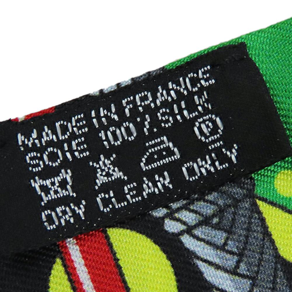 Hermès AB Hermès Green with Multi Silk Fabric Clic Clac a Pois Twilly Scarf France