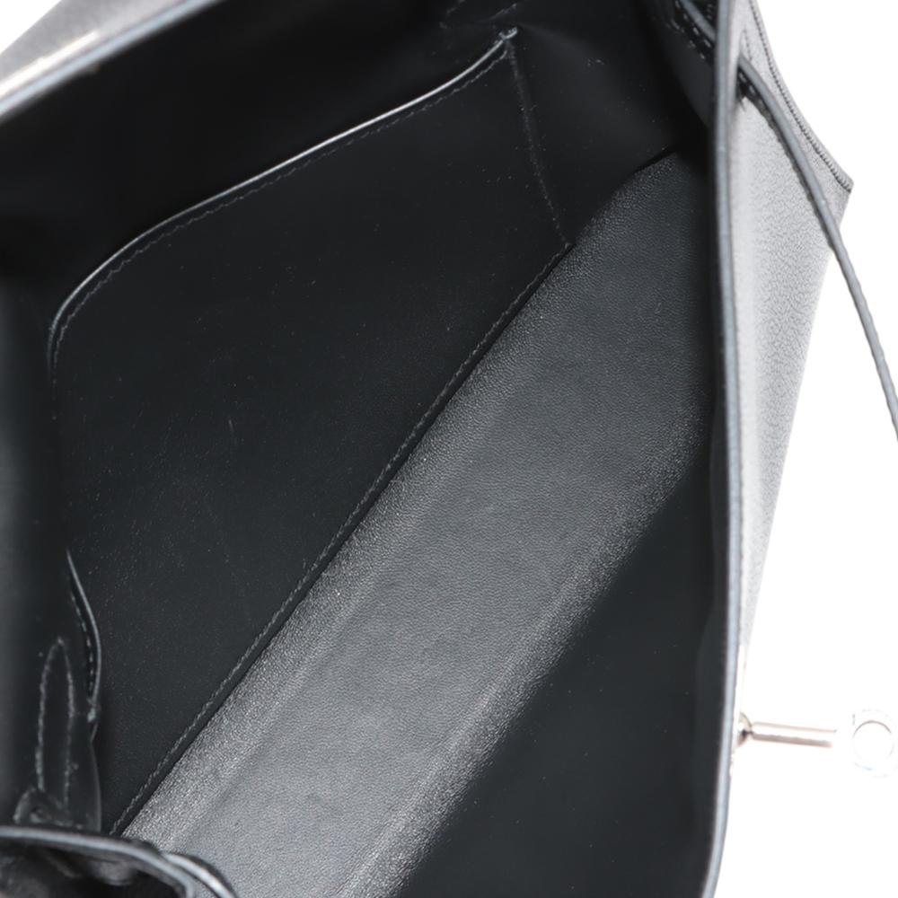 Hermès AB Hermès Black Goatskin Leather Chevre Chamkila Kelly Elan France