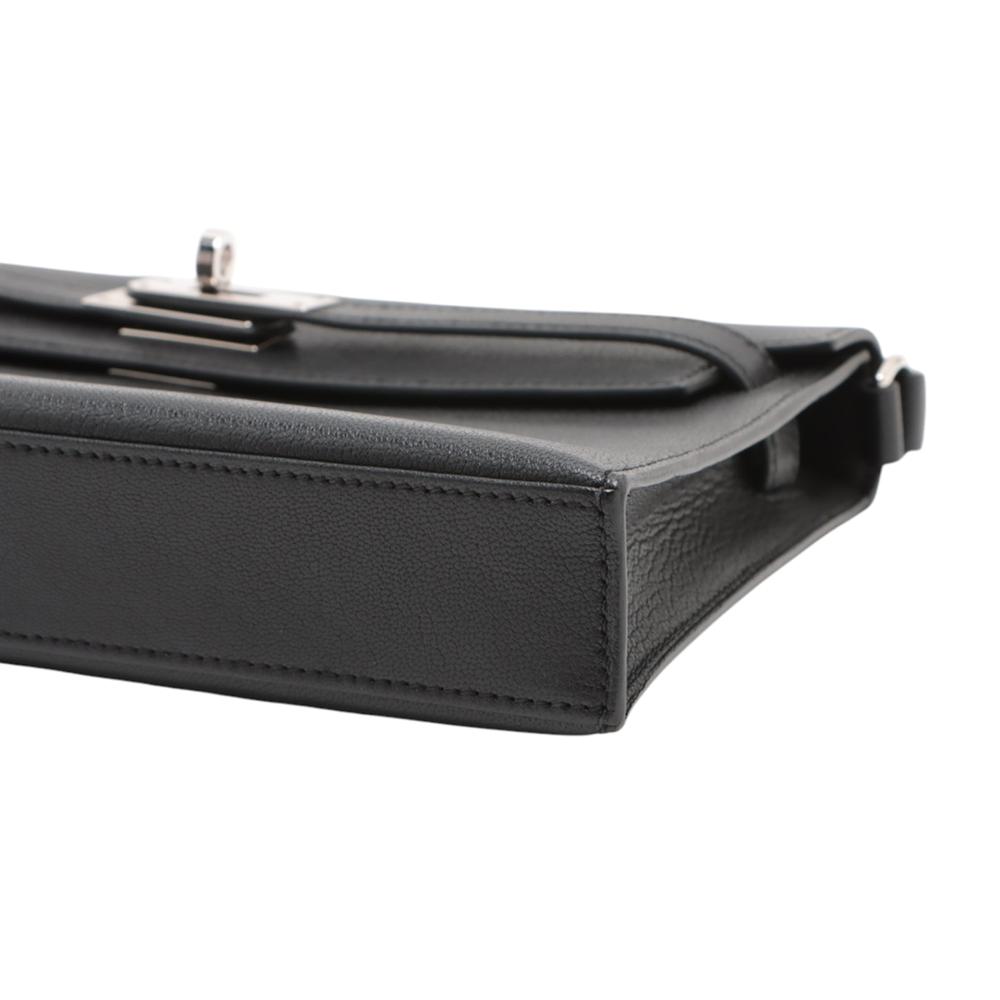 Hermès AB Hermès Black Goatskin Leather Chevre Chamkila Kelly Elan France