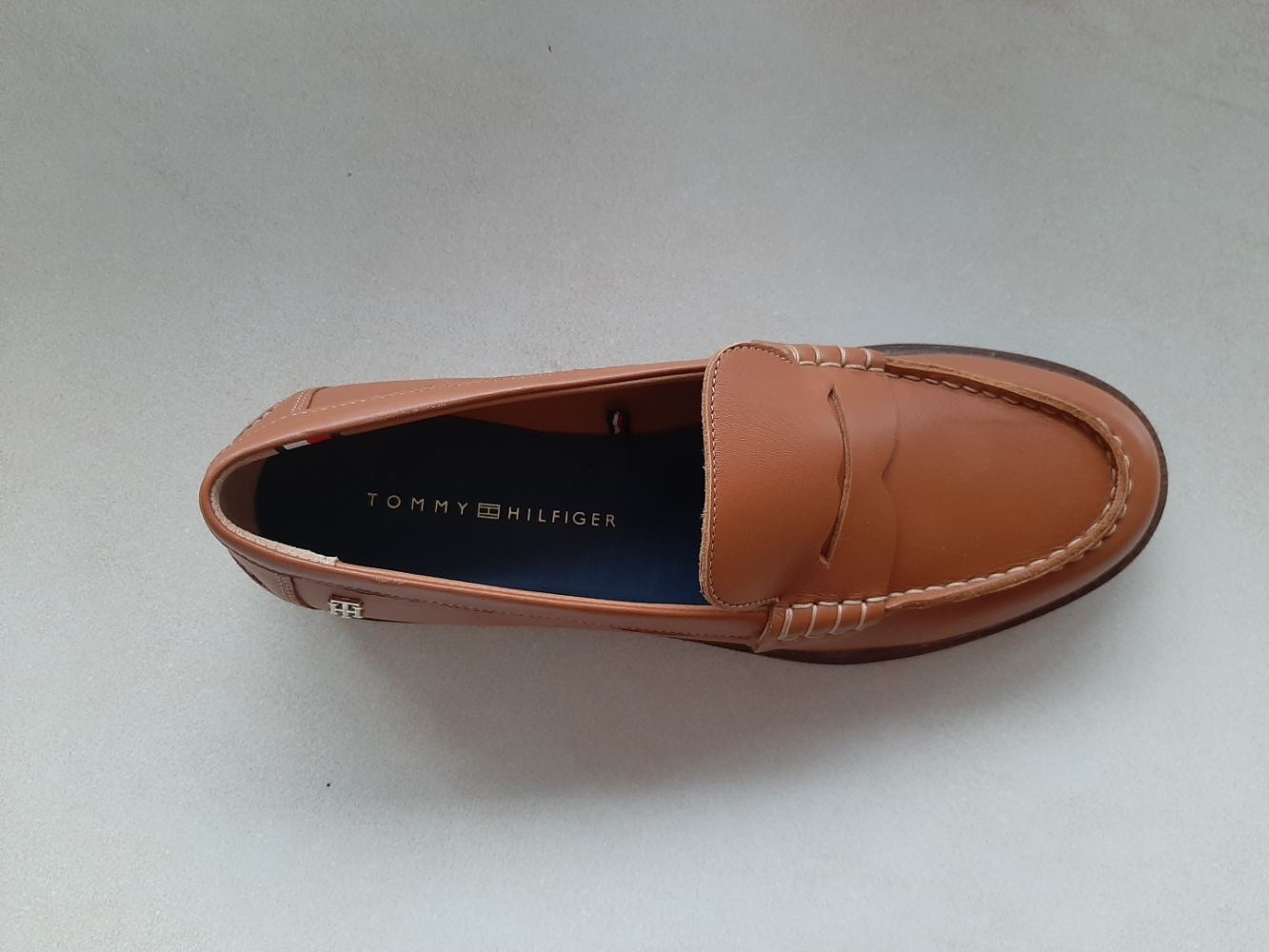 Tommy Hilfiger Klassische Mokassins aus cognacfarbenem Leder