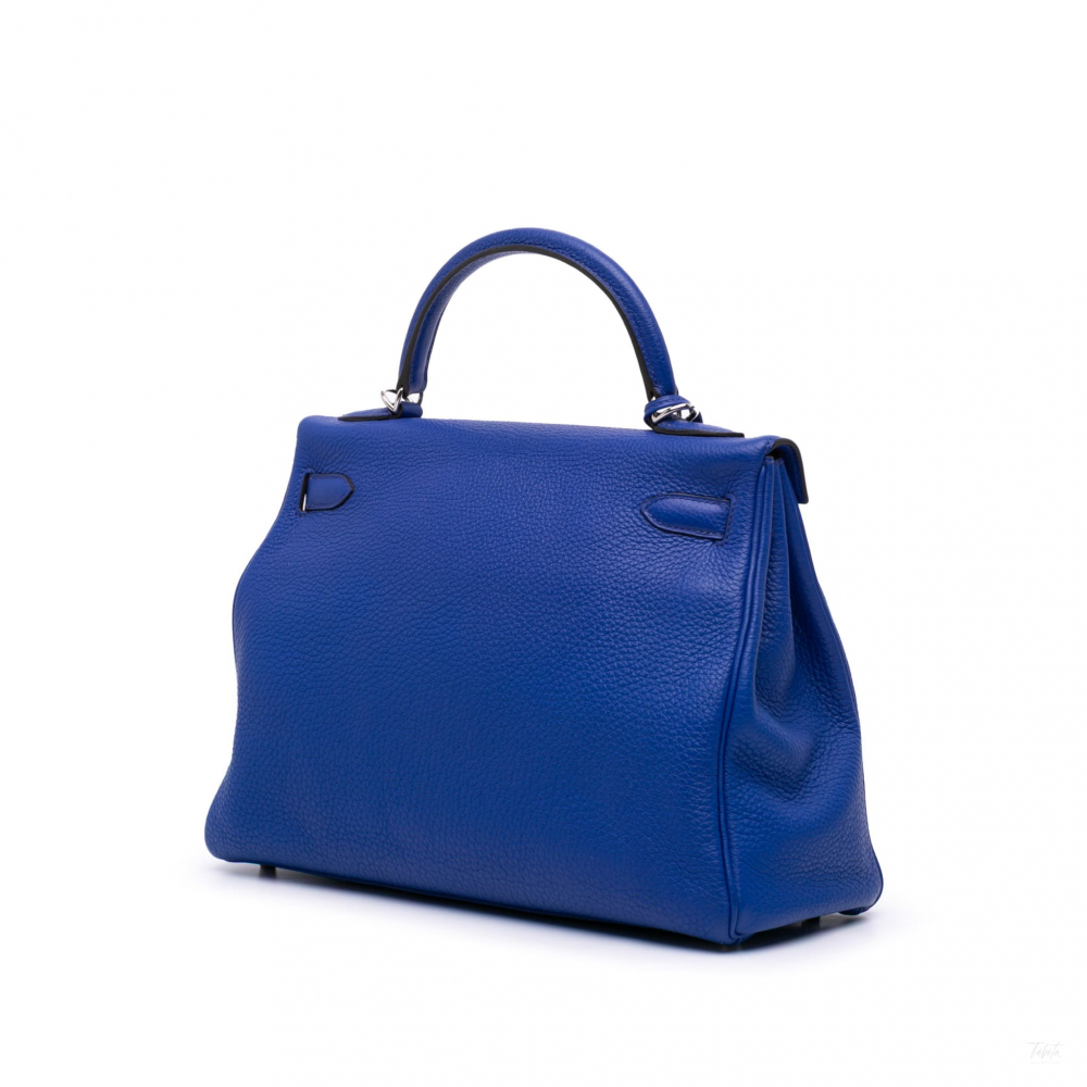 Hermès Kelly 32 Togo Leather 2-Ways Top-handle Handbag Blue