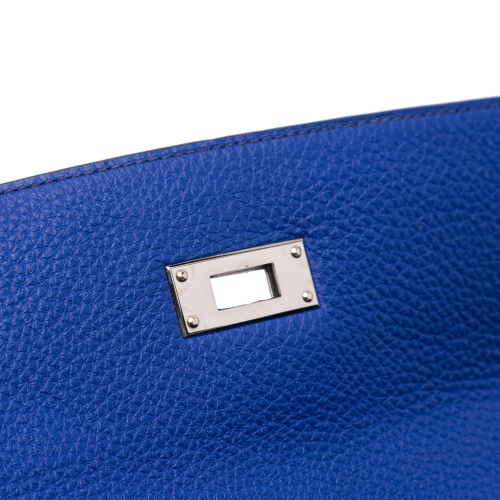 Hermès Kelly 32 Togo Leather 2-Ways Top-handle Handbag Blue