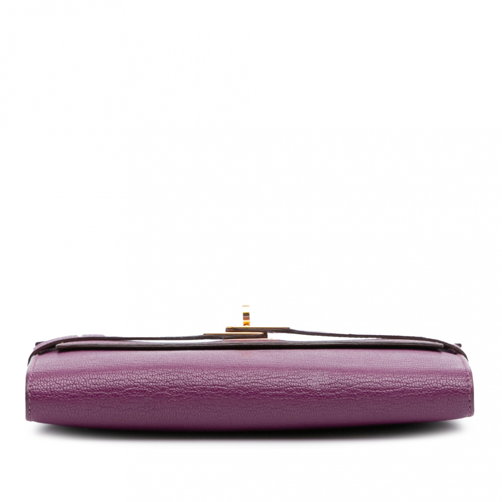 Hermès Kelly Chèvre Mysore Leather Long Wallet Anemone