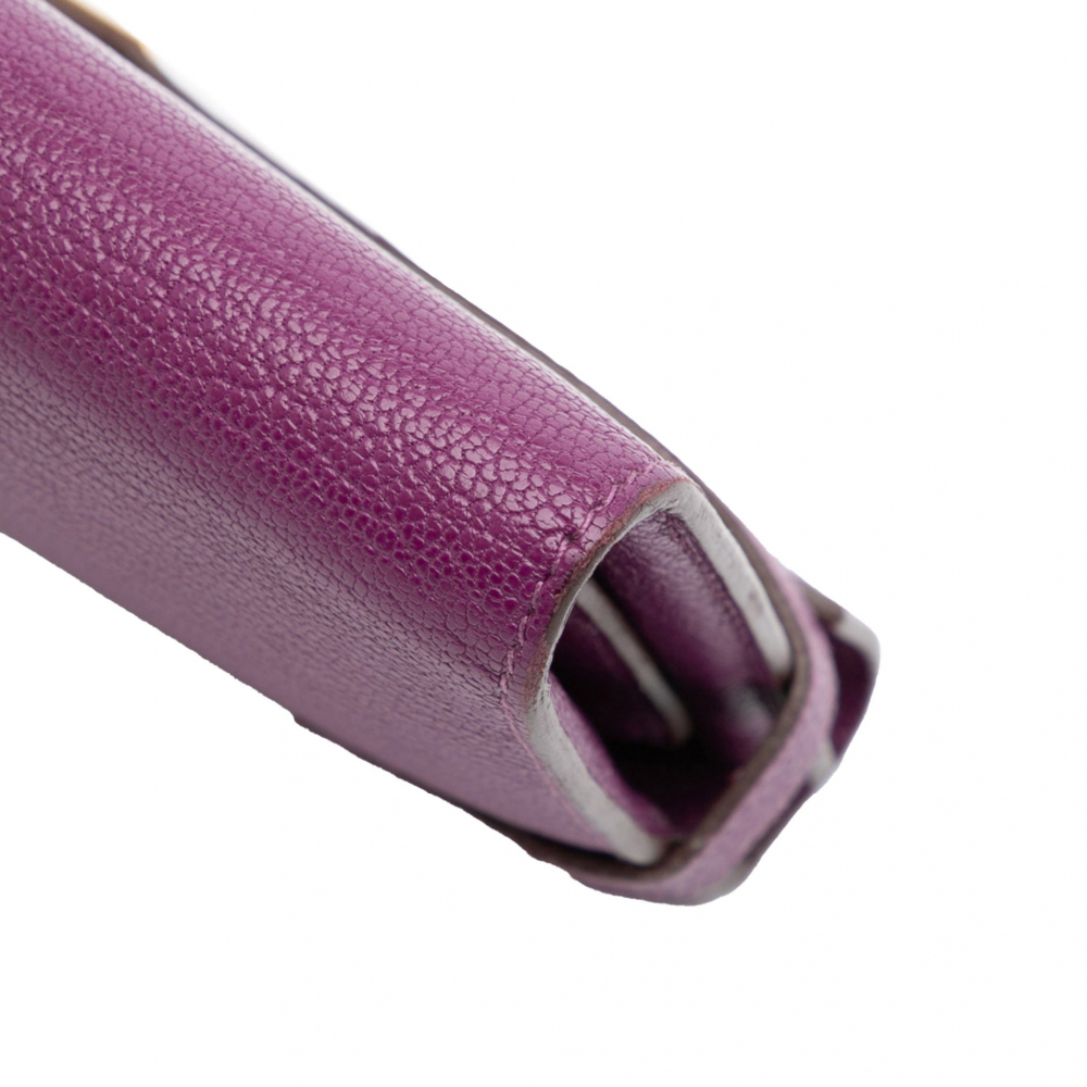 Hermès Kelly Chèvre Mysore Leather Long Wallet Anemone