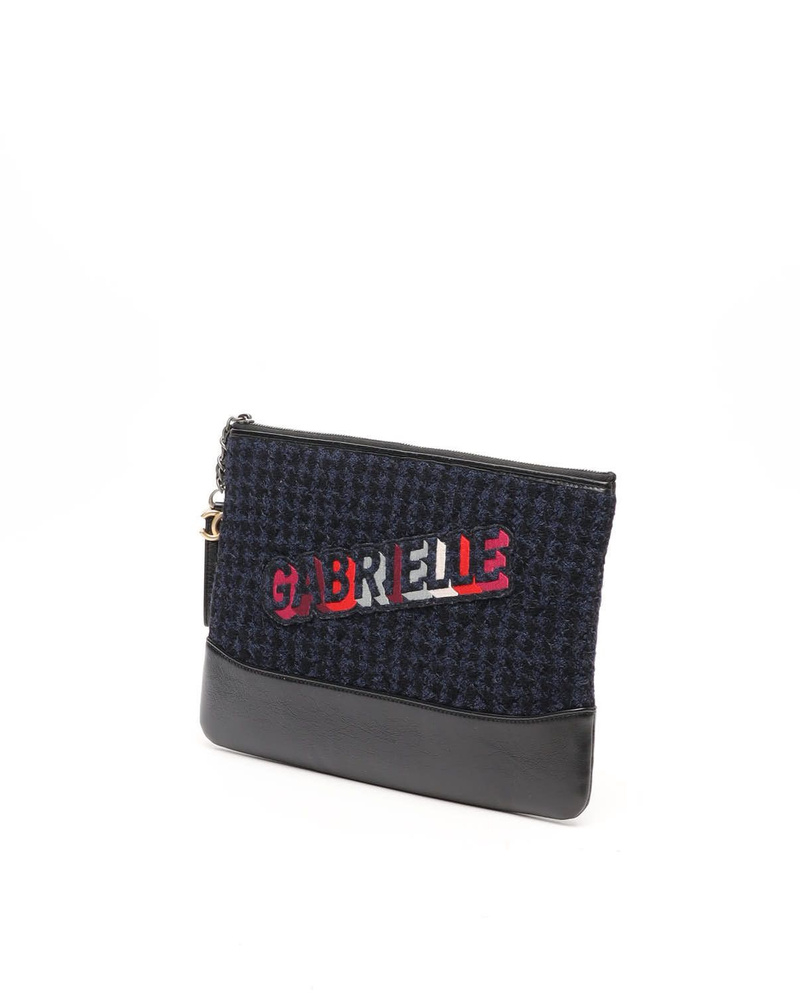 Chanel Gabrielle Quilted Tweed Clutch Bag