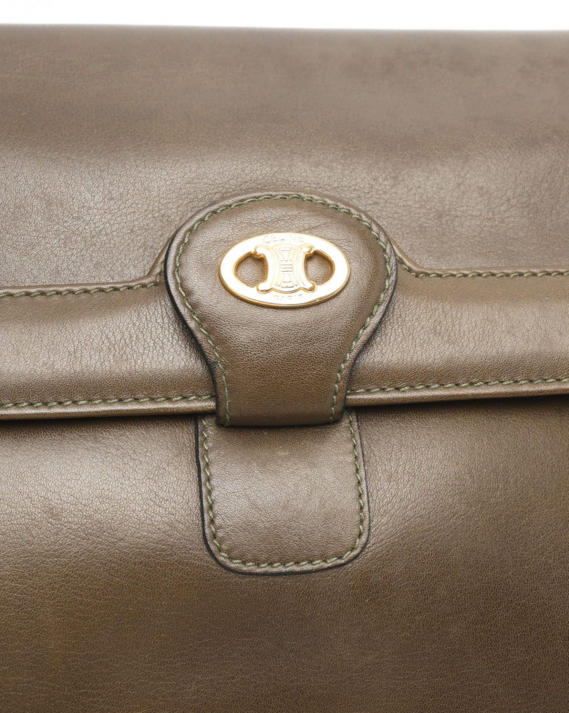 Celine Céline Triomphe Chain Clutch Bag