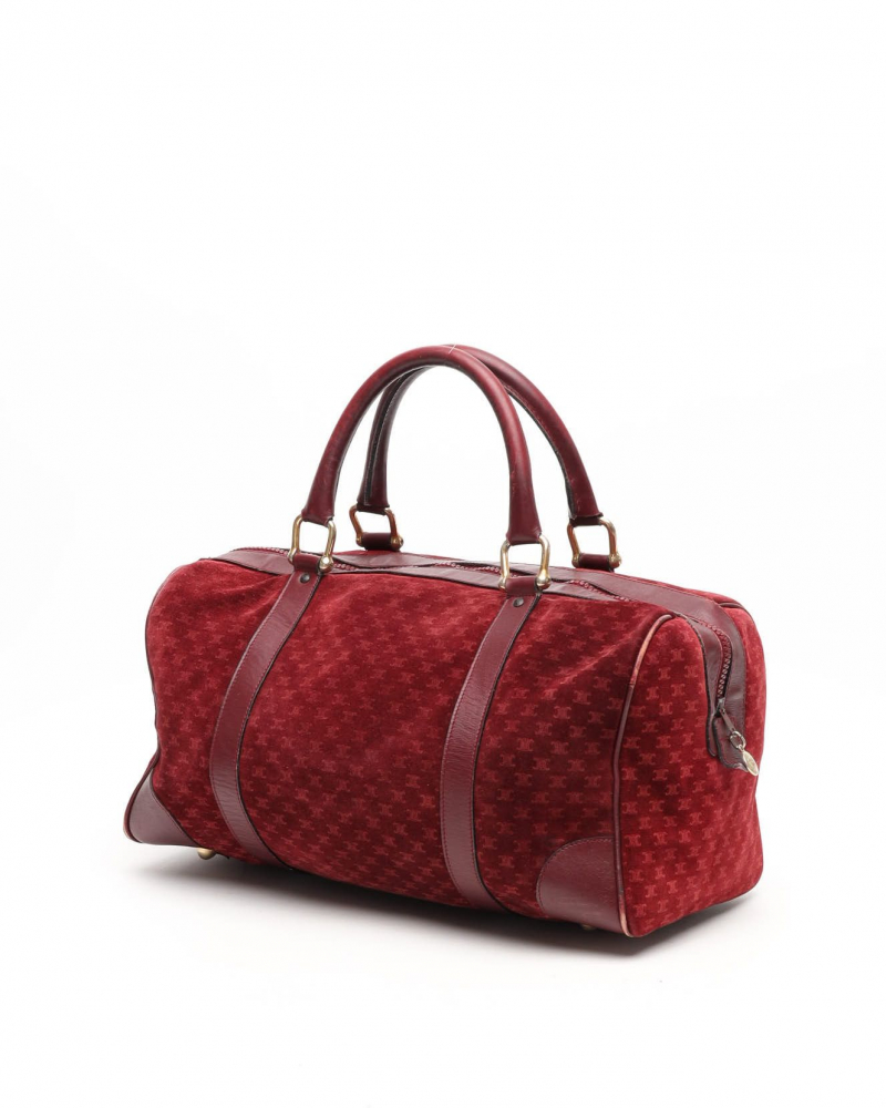 Celine Céline Suede Macadam Boston Bag