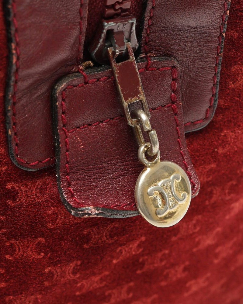 Celine Céline Suede Macadam Boston Bag