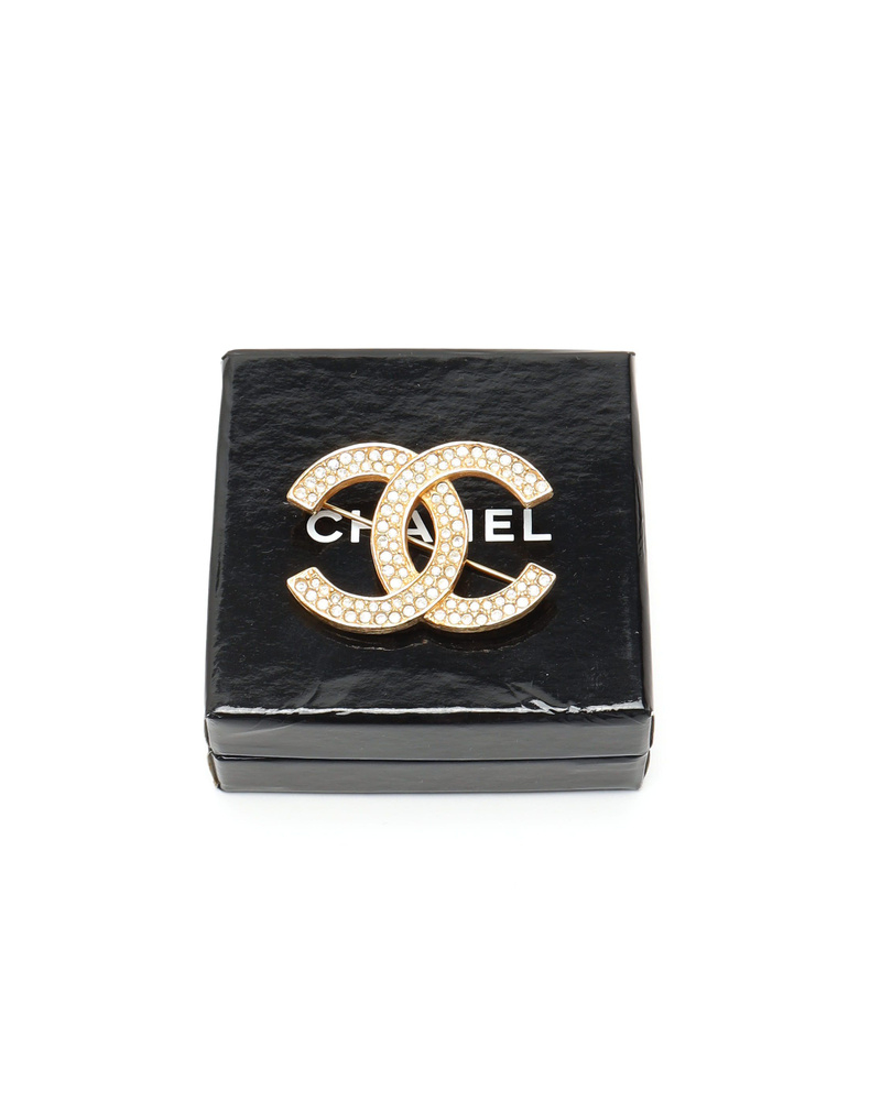 Chanel Coco Mark Rhinestone Brooch