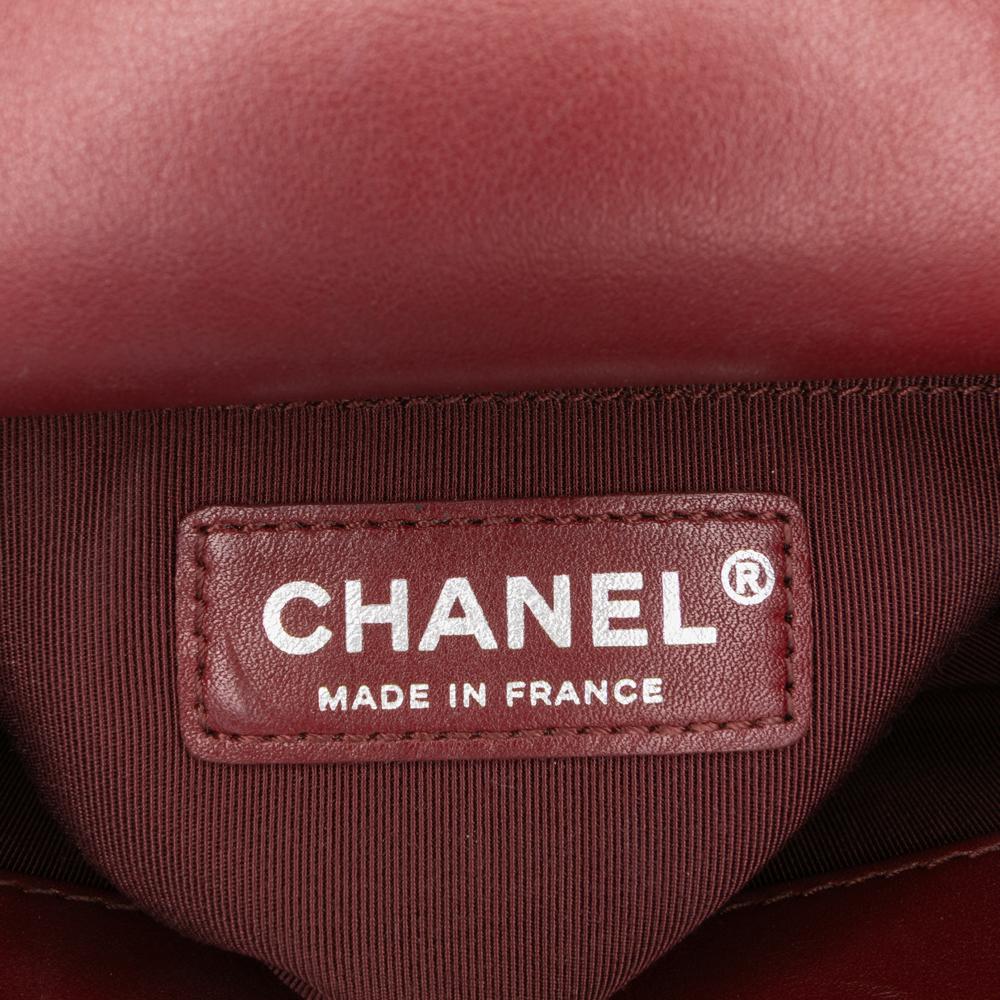Chanel AB Chanel Red Dark Red Calf Leather Small skin Braided Chic Flap France