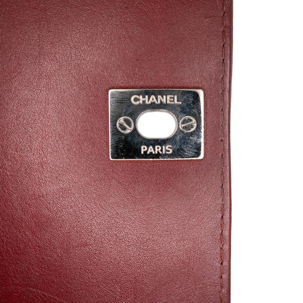 Chanel AB Chanel Red Dark Red Calf Leather Small skin Braided Chic Flap France