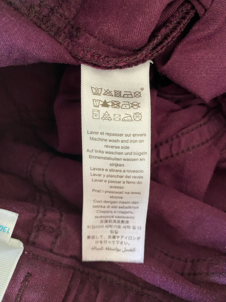 Petit Bateau Hose aus Baumwollcanvas pflaume