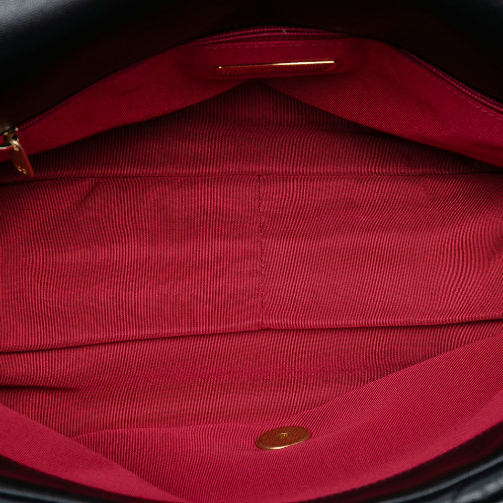 Chanel 19 Maxi Lambskin Leather Matelassè Flap Handbag Black