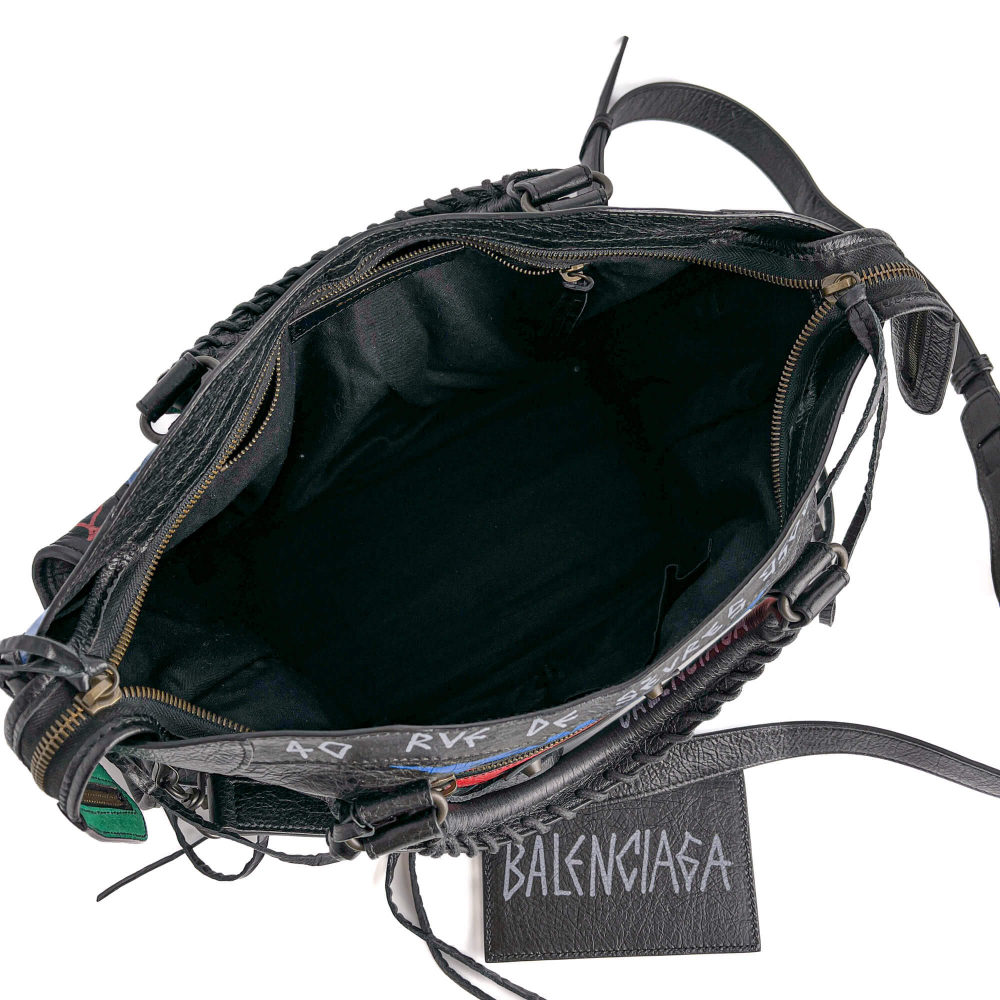 Balenciaga City Leather Shoulder Bag Black