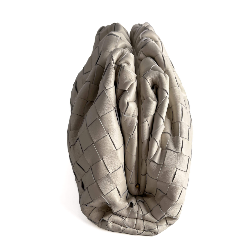 Bottega Veneta Pouch Small Intrecciato Leather Pouch Clutch White