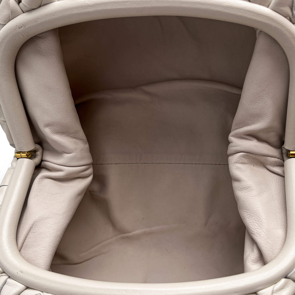 Bottega Veneta Pouch Small Intrecciato Leather Pouch Clutch White