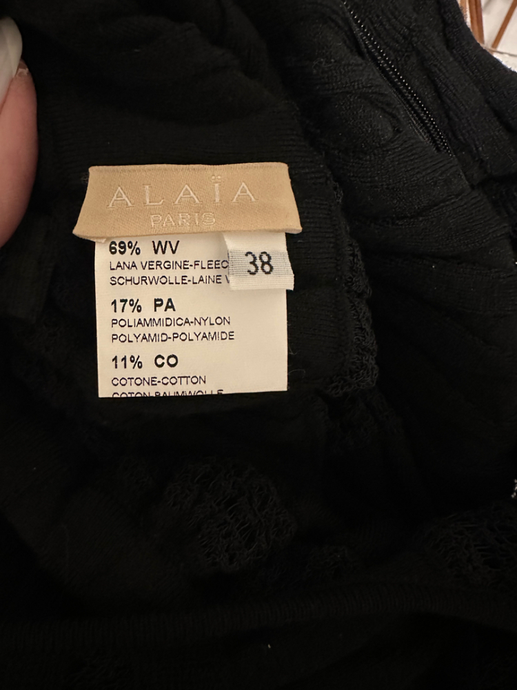 Alaïa Robe noire à manches longues