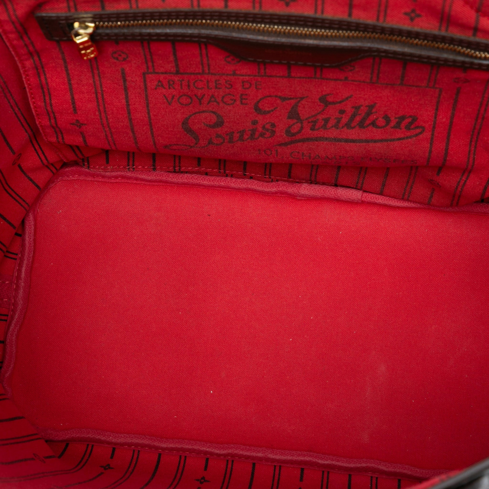 Louis Vuitton Neverfull MM Canvas Pre-2013 Shopper Shoulder Bag Damier Ebene