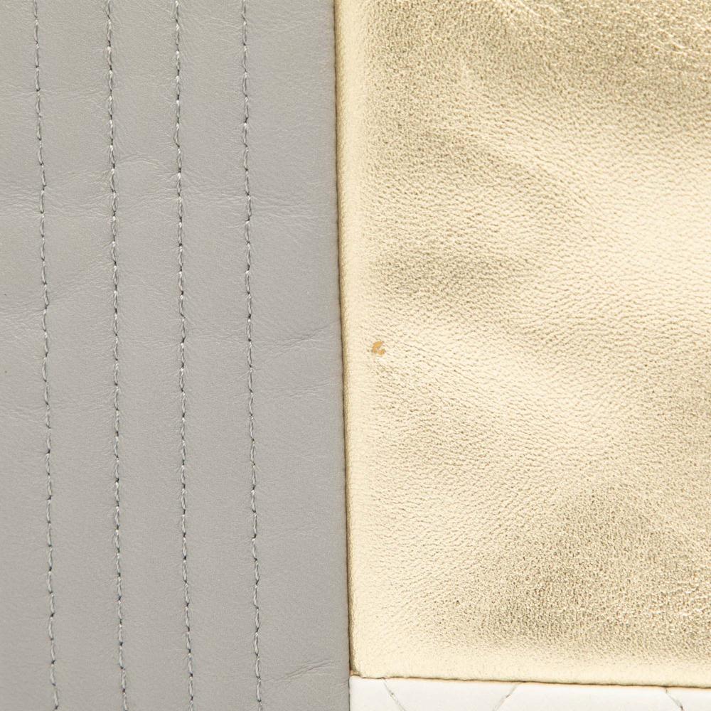 Chanel B Chanel White Lambskin Leather Leather Medium Lambskin Colorblock Patchwork O Case Italy