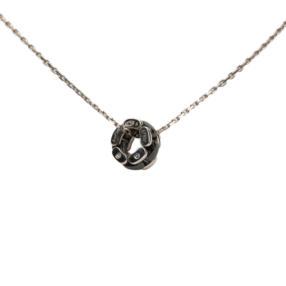 Chanel AB Chanel Silver with Black 18K White Gold Metal Ceramic Ultra Necklace France