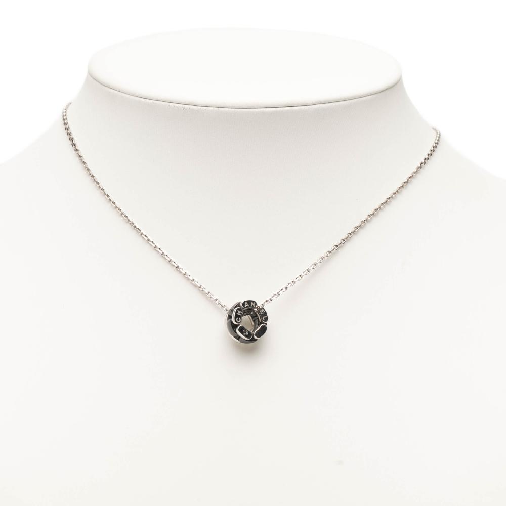 Chanel AB Chanel Silver with Black 18K White Gold Metal Ceramic Ultra Necklace France
