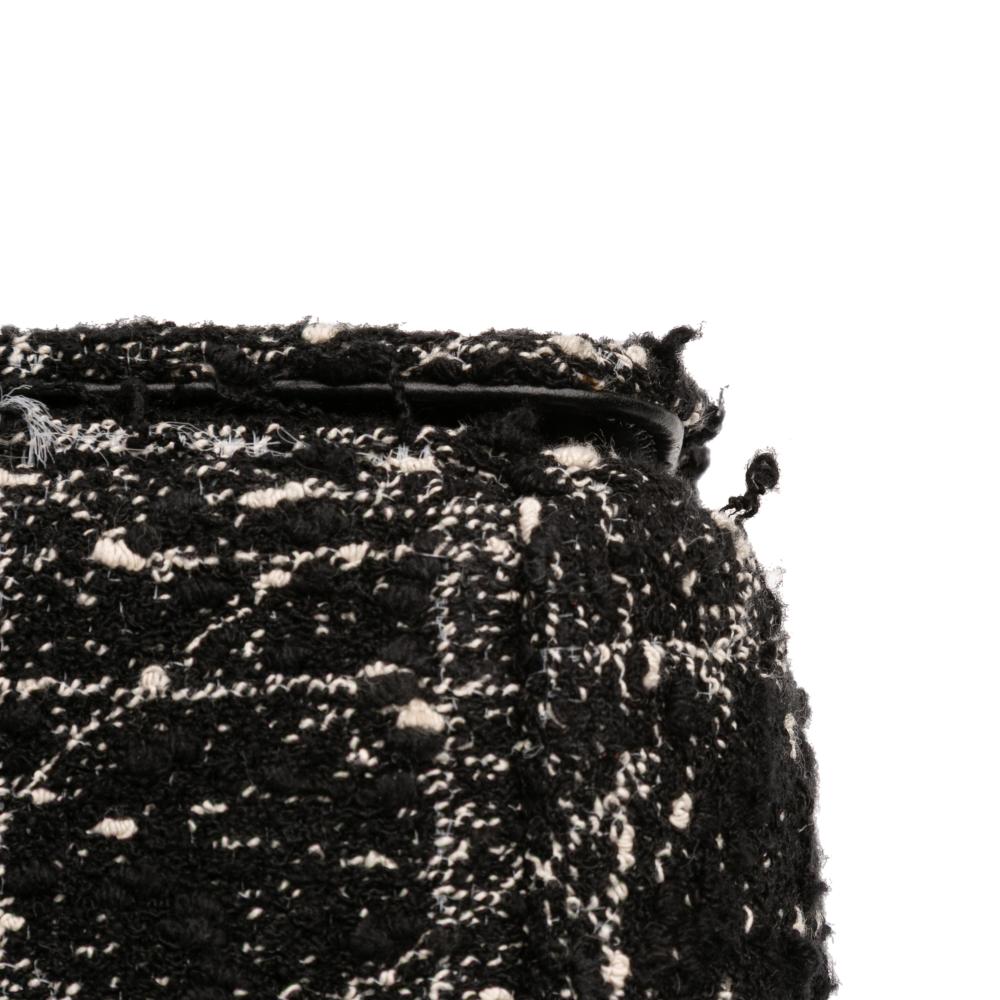 Christian Dior AB Dior Black Tweed Fabric Small Macrocannage Caro Bag Italy