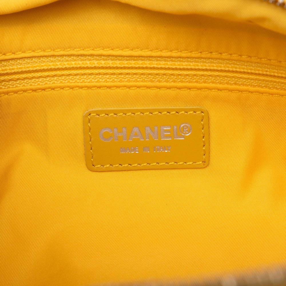 Chanel B Chanel Yellow Nylon Fabric New Travel Line Handbag Italy