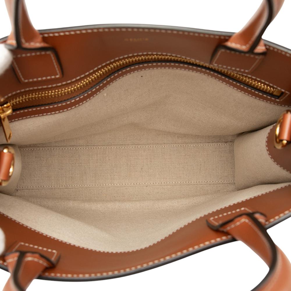 Celine AB Celine Brown Canvas Fabric Small Vertical Cabas Satchel Italy