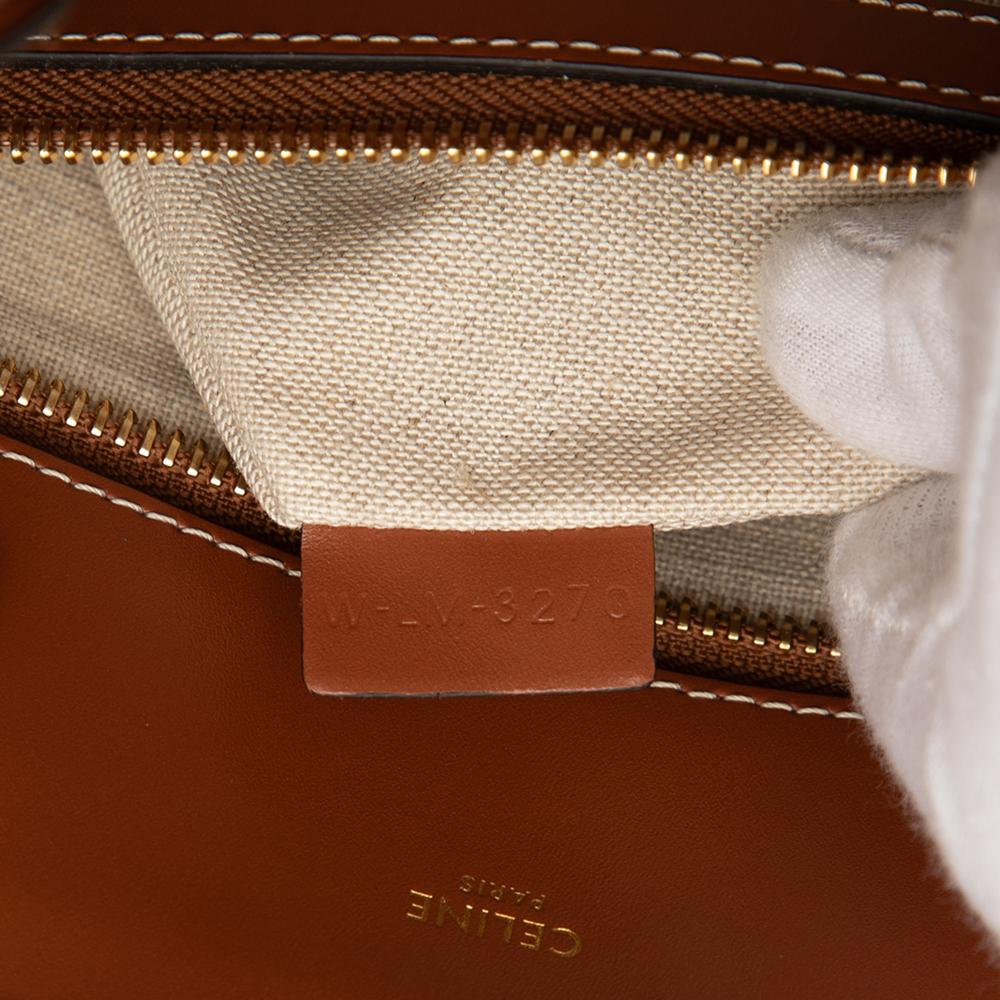 Celine AB Celine Brown Canvas Fabric Small Vertical Cabas Satchel Italy