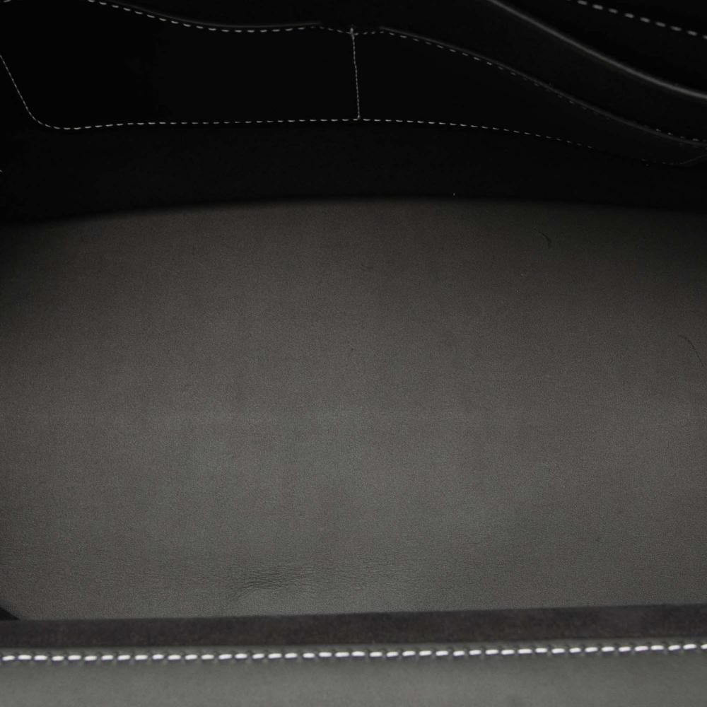 Burberry AB Burberry White with Black Calf Leather Medium Bicolor Soft Pocket Satchel Italy