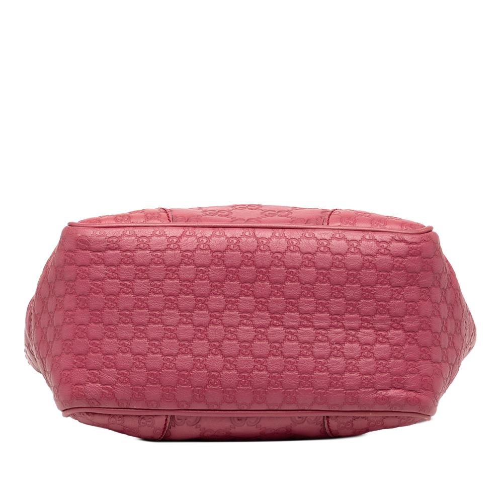 Gucci B Gucci Pink Calf Leather Small Guccissima Bree Satchel Italy