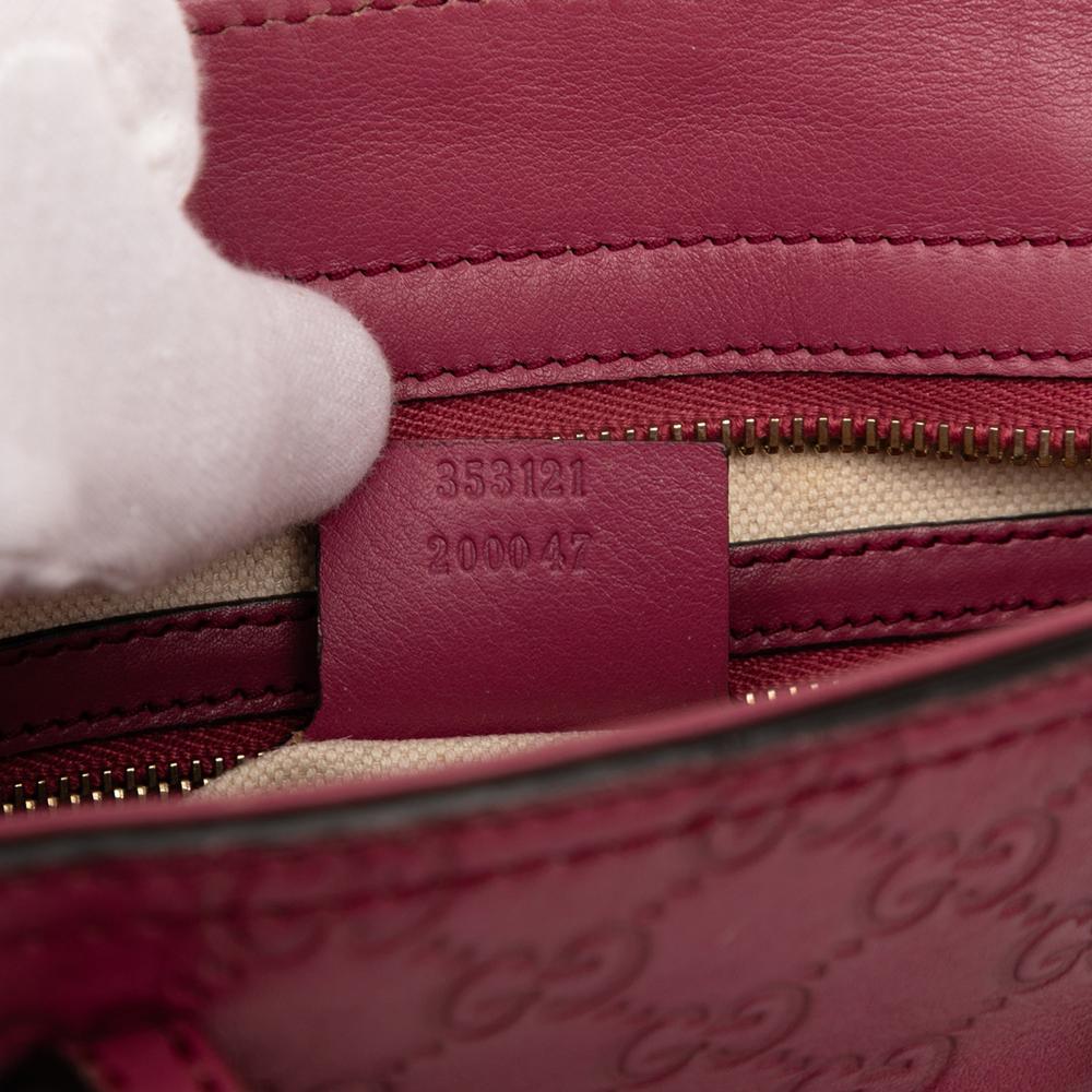 Gucci B Gucci Pink Calf Leather Small Guccissima Bree Satchel Italy