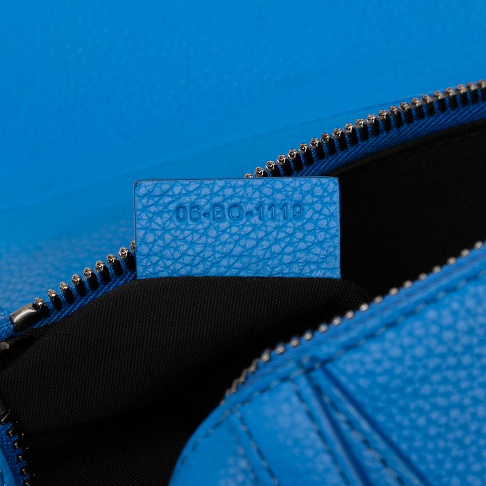 Christian Dior AB Dior Blue Calf Leather Grained skin Saddle Crossbody Italy