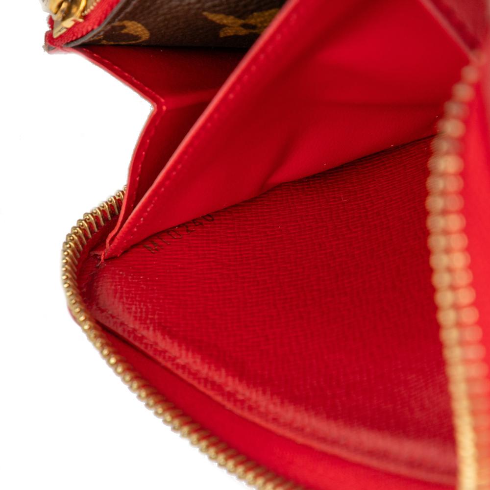 Louis Vuitton B Louis Vuitton Brown with Red Monogram Canvas Fabric Monogram Retiro Zippy Wallet France