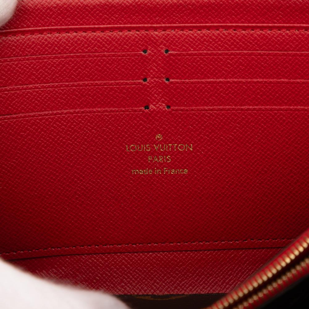 Louis Vuitton B Louis Vuitton Brown with Red Monogram Canvas Fabric Monogram Retiro Zippy Wallet France