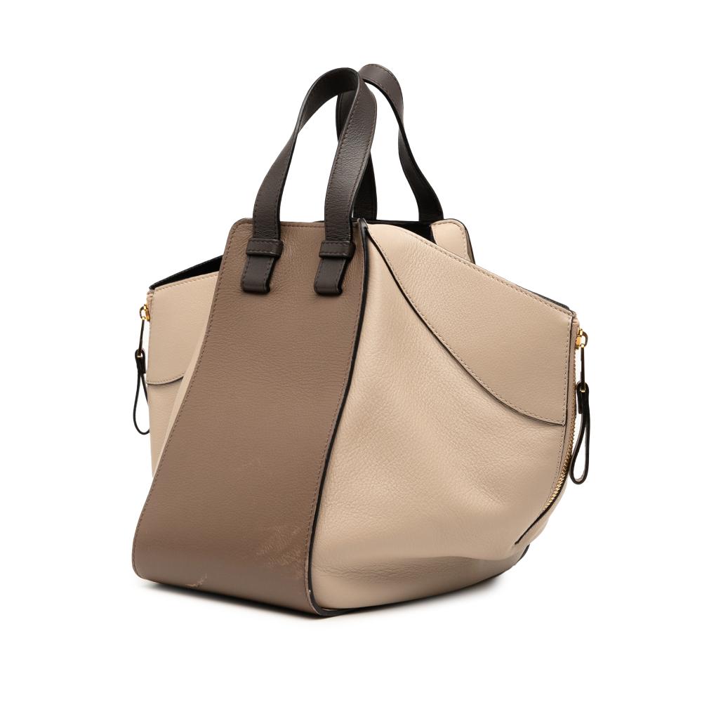 Loewe B LOEWE Brown Calf Leather Small Tricolor Soft Grained skin Hammock Bag Spain