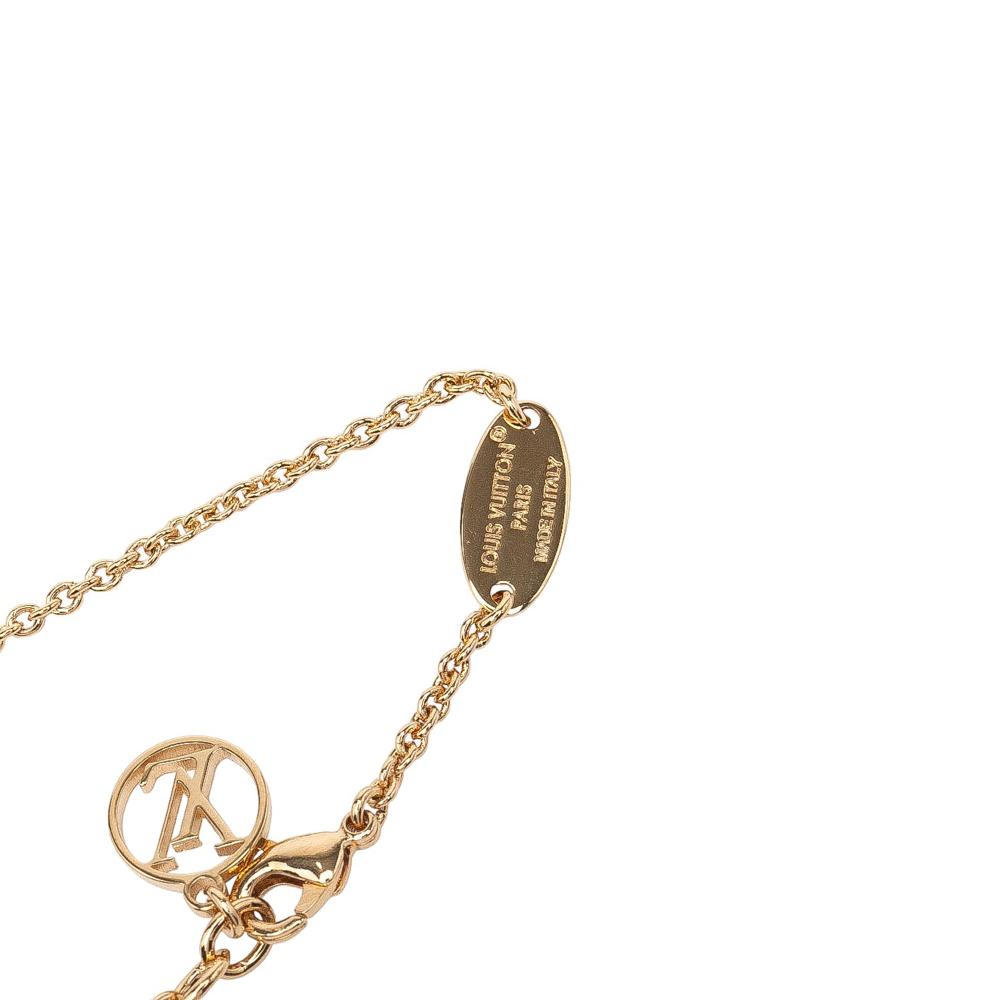 Louis Vuitton AB Louis Vuitton Gold Gold Plated Metal Essential V Necklace Italy
