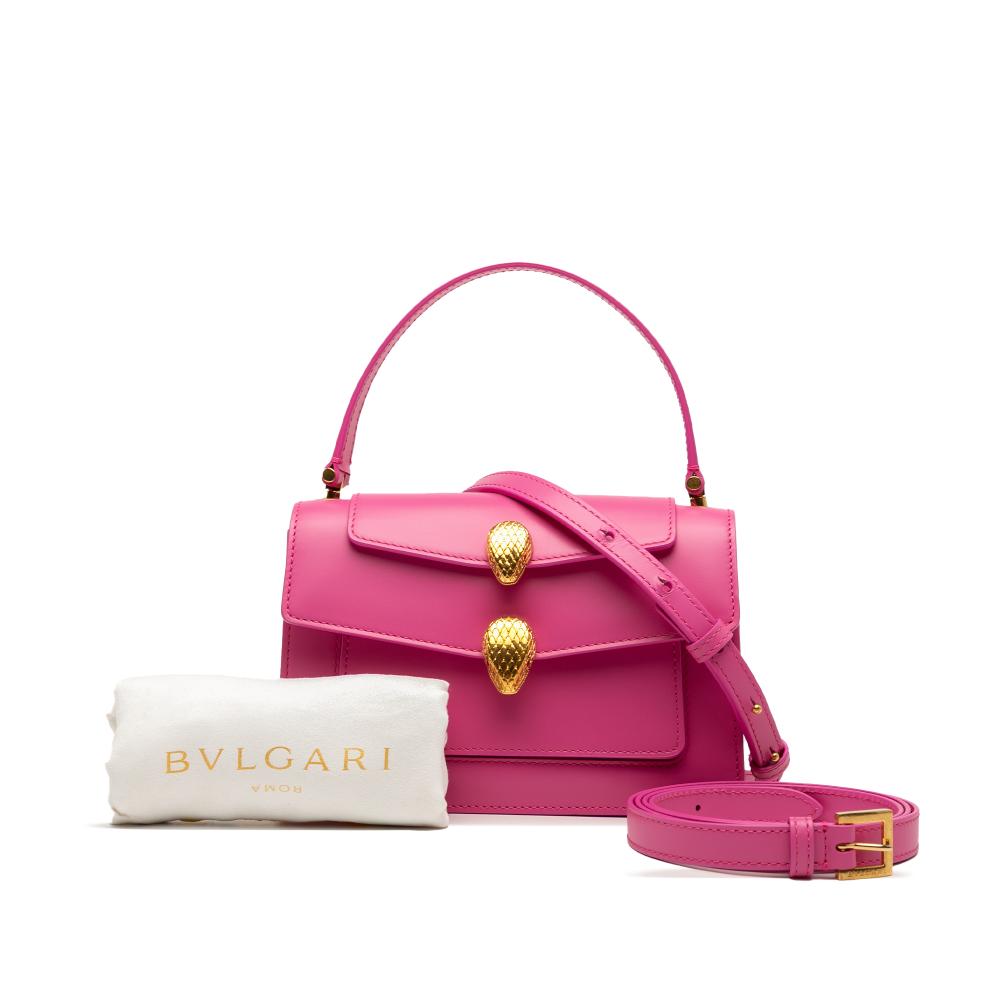 Bvlgari AB Bvlgari Pink Calf Leather Alexander Wang Serpenti Convertible Bag Italy